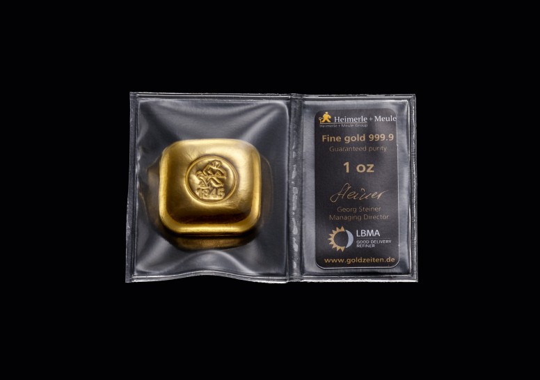 Goldbarren 1 OZ gegossen H+M