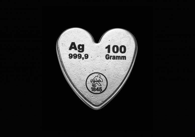 Silberherz 100 g.